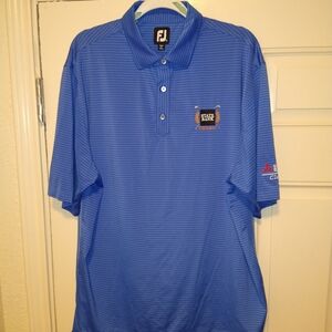 Footjoy FJ Blue Striped Short Sleeve Golf Polo Shirt Men's sz XL